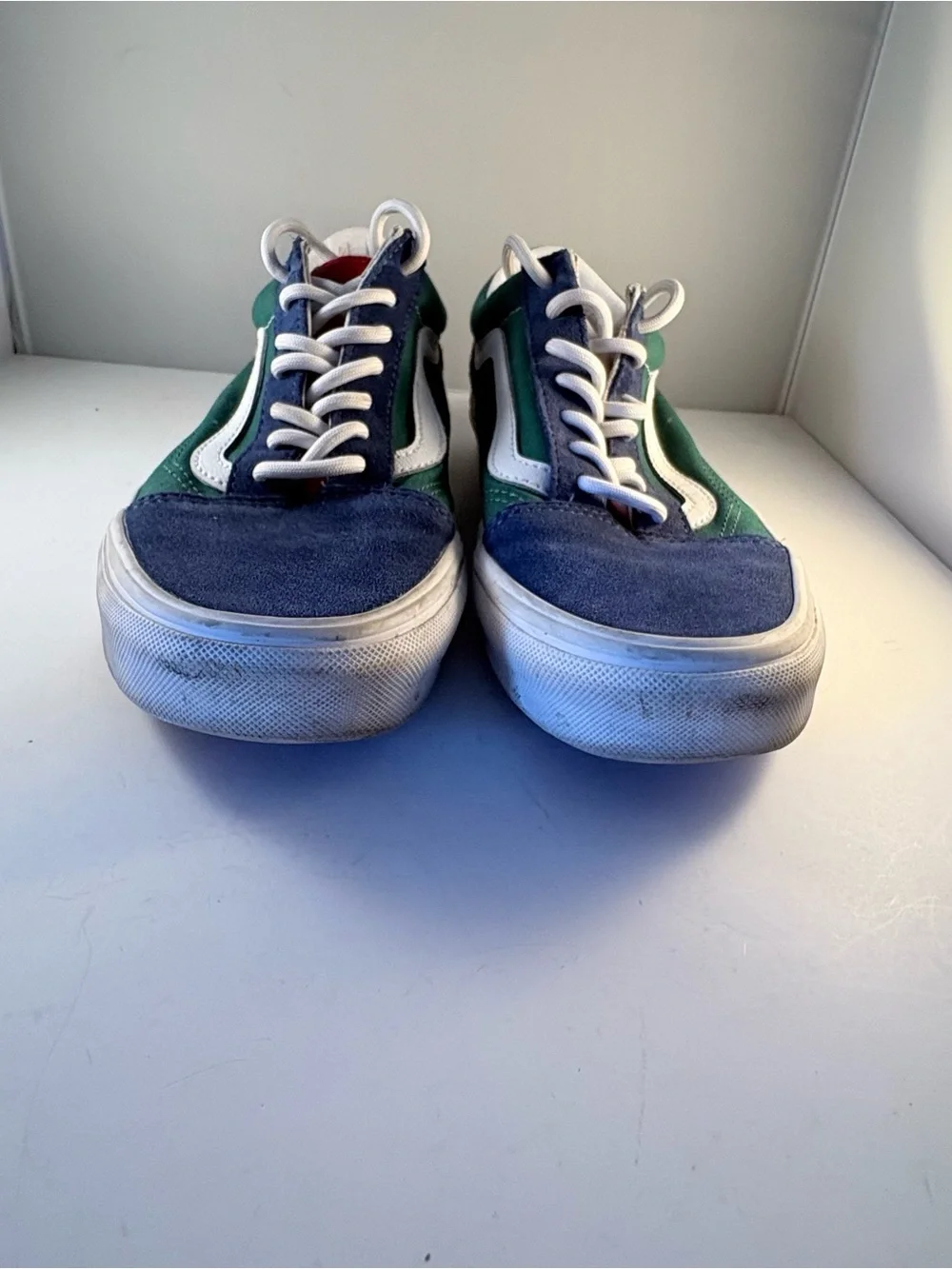 Vans Yacht Club Shoes Unisex‎ M6 W7.5 Old Skool Sneakers Suede Green Blue Yellow